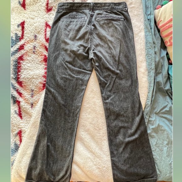 Early 00s Old Navy Wide-leg Dark Gray Trousers (6) - Picture 3 of 7
